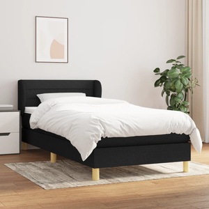 vidaXL, vidaXL Boxspringbett mit Matratze Schwarz 80x200 cm Stoff