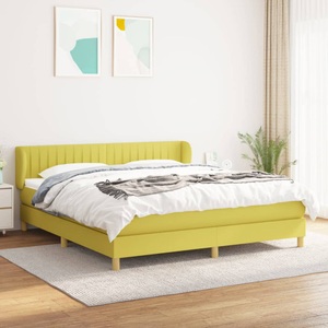 vidaXL, vidaXL Boxspringbett mit Matratze Grün 160x200 cm Stoff, 