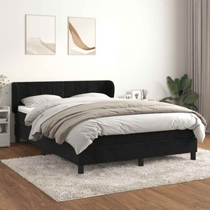 vidaXL, vidaXL Boxspringbett mit Matratze Schwarz 140x200 cm Samt