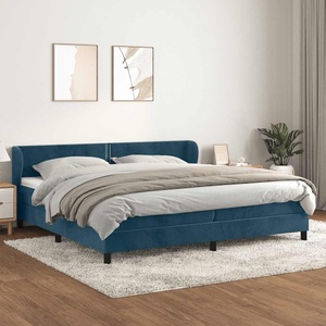 vidaXL, vidaXL Boxspringbett mit Matratze Dunkelblau 200x200 cm Samt