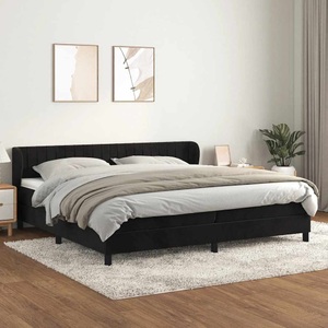 vidaXL, vidaXL Boxspringbett mit Matratze Schwarz 200x200 cm Samt