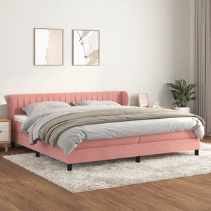 vidaXL, vidaXL Boxspringbett mit Matratze Rosa 200x200 cm Samt
