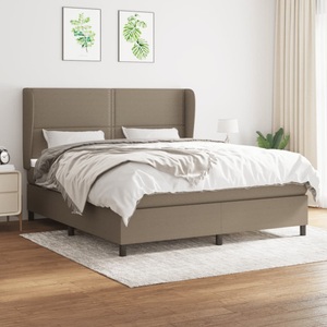 vidaXL, vidaXL Boxspringbett mit Matratze Taupe 160x200 cm Stoff