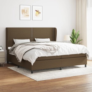 vidaXL, vidaXL Boxspringbett mit Matratze Dunkelbraun 200x200 cm Stoff