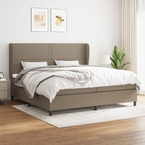 vidaXL, vidaXL Boxspringbett mit Matratze Taupe 200x200 cm Stoff, vidaXL Boxspringbett mit Matratze Taupe 200x200 cm Stoff