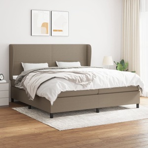 vidaXL, vidaXL Boxspringbett mit Matratze Taupe 200x200 cm Stoff, vidaXL Boxspringbett mit Matratze Taupe 200x200 cm Stoff