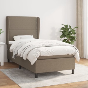 vidaXL, vidaXL Boxspringbett mit Matratze Taupe 90x190 cm Stoff