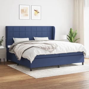 vidaXL, vidaXL Boxspringbett mit Matratze Blau 200x200 cm Stoff