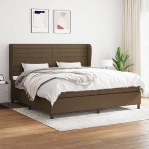 vidaXL, vidaXL Boxspringbett mit Matratze Dunkelbraun 200x200 cm Stoff, vidaXL Boxspringbett mit Matratze Dunkelbraun 200x200 cm Stoff
