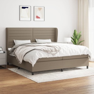 vidaXL, vidaXL Boxspringbett mit Matratze Taupe 200x200 cm Stoff