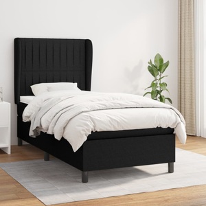 vidaXL, vidaXL Boxspringbett mit Matratze Schwarz 80x200 cm Stoff, vidaXL Boxspringbett mit Matratze Schwarz 80x200 cm Stoff
