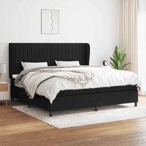 vidaXL, vidaXL Boxspringbett mit Matratze Schwarz 200x200 cm Stoff