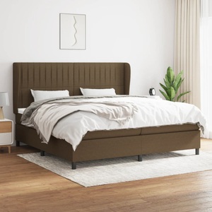 vidaXL, vidaXL Boxspringbett mit Matratze Dunkelbraun 200x200 cm Stoff