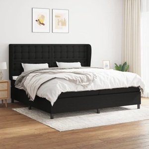 vidaXL, vidaXL Boxspringbett mit Matratze Schwarz 200x200 cm Stoff, vidaXL Boxspringbett mit Matratze Schwarz 200x200 cm Stoff