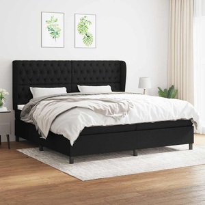 vidaXL, vidaXL Boxspringbett mit Matratze Schwarz 200x200 cm Stoff