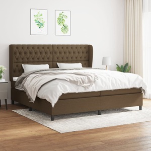 vidaXL, vidaXL Boxspringbett mit Matratze Dunkelbraun 200x200 cm Stoff