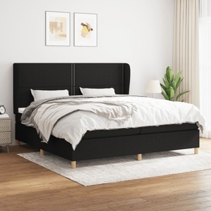 vidaXL, vidaXL Boxspringbett mit Matratze Schwarz 200x200 cm Stoff, vidaXL Boxspringbett mit Matratze Schwarz 200x200 cm Stoff