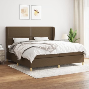 vidaXL, vidaXL Boxspringbett mit Matratze Dunkelbraun 200x200 cm Stoff