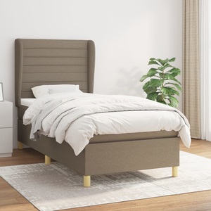 vidaXL, vidaXL Boxspringbett mit Matratze Taupe 90x200 cm Stoff