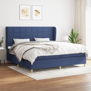 vidaXL, vidaXL Boxspringbett mit Matratze Blau 200x200 cm Stoff