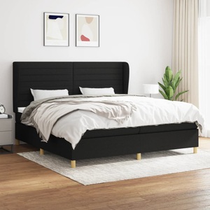 vidaXL, vidaXL Boxspringbett mit Matratze Schwarz 200x200 cm Stoff