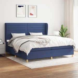 vidaXL, vidaXL Boxspringbett mit Matratze Blau 200x200 cm Stoff
