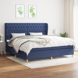 vidaXL, vidaXL Boxspringbett mit Matratze Blau 200x200 cm Stoff, vidaXL Boxspringbett mit Matratze Blau 200x200 cm Stoff