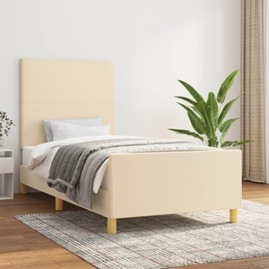 vidaXL Bettgestell mit Kopfteil Creme 80x200 cm Stoff