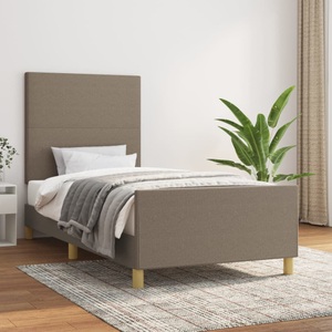 vidaXL, vidaXL Bettgestell mit Kopfteil Taupe 90x190 cm Stoff