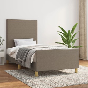 vidaXL, vidaXL Bettgestell mit Kopfteil Taupe 100x200 cm Stoff