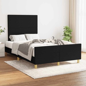 vidaXL, vidaXL Bettgestell mit Kopfteil Schwarz 120x200 cm Stoff