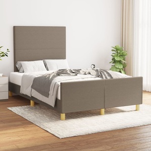 vidaXL, vidaXL Bettgestell mit Kopfteil Taupe 120x200 cm Stoff