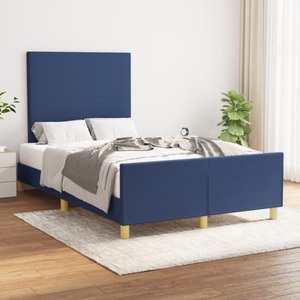 vidaXL, vidaXL Bettgestell mit Kopfteil Blau 120x200 cm Stoff