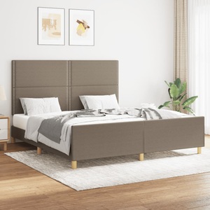 vidaXL, vidaXL Bettgestell mit Kopfteil Taupe 160x200 cm Stoff