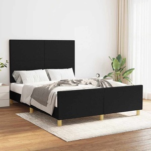 vidaXL, vidaXL Bettgestell mit Kopfteil Schwarz 140x200 cm Stoff, vidaXL Bettgestell ohne Matratze Schwarz 140x200 cm Stoff