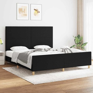 vidaXL, vidaXL Bettgestell mit Kopfteil Schwarz 180x200 cm Stoff