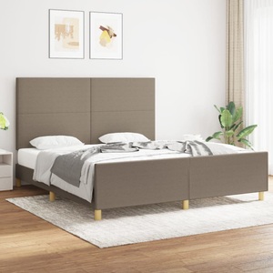 vidaXL, vidaXL Bettgestell mit Kopfteil Taupe 180x200 cm Stoff, vidaXL Bettgestell ohne Matratze Taupe 180x200 cm Stoff