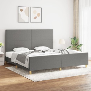 vidaXL, vidaXL Bettgestell mit Kopfteil Dunkelgrau 200x200 cm Stoff