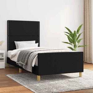 vidaXL, vidaXL Bettgestell mit Kopfteil Schwarz 80x200 cm Stoff