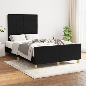 vidaXL, vidaXL Bettgestell mit Kopfteil Schwarz 120x200 cm Stoff
