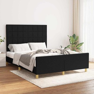 vidaXL, vidaXL Bettgestell mit Kopfteil Schwarz 140x190 cm Stoff