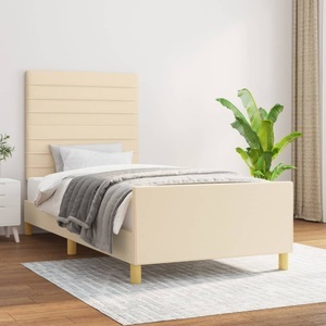 vidaXL, vidaXL Bettgestell mit Kopfteil Creme 80x200 cm Stoff