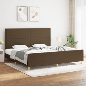 vidaXL, vidaXL Bettgestell mit Kopfteil Dunkelbraun 200x200 cm Stoff