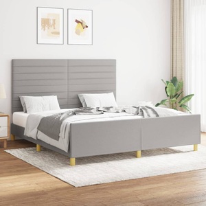 vidaXL, vidaXL Bettgestell mit Kopfteil Hellgrau 160x200 cm Stoff