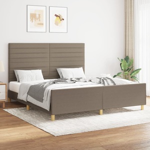 vidaXL, vidaXL Bettgestell mit Kopfteil Taupe 160x200 cm Stoff