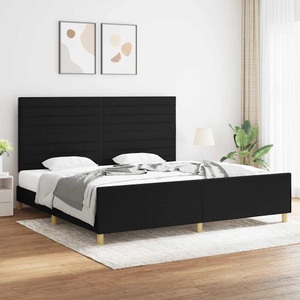 vidaXL, vidaXL Bettgestell mit Kopfteil Schwarz 200x200 cm Stoff