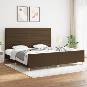 vidaXL, vidaXL Bettgestell mit Kopfteil Dunkelbraun 200x200 cm Stoff