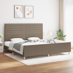 vidaXL, vidaXL Bettgestell mit Kopfteil Taupe 200x200 cm Stoff