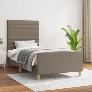 vidaXL, vidaXL Bettgestell mit Kopfteil Taupe 90x200 cm Stoff
