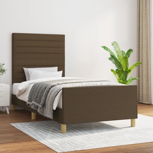vidaXL, vidaXL Bettgestell mit Kopfteil Dunkelbraun 100x200 cm Stoff